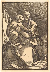 Madonna och barn under en baldakin