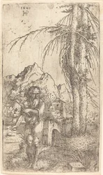 Saint Hieronymus i ett landskap