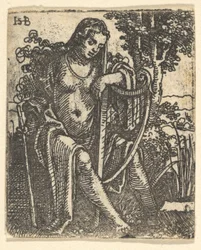 Kvinna med en harpa, 1520-25.