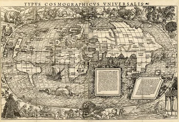 Typus Cosmographicus Universalis (Världskarta), ca 1532 (träsnitt)
