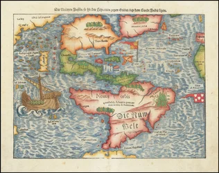 1561 års karta över Amerika av Sebastian Münster