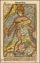 Europa regina, Drottning Europa, ur Cosmographia, 1570