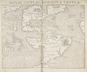 Karta över Nordamerika, New Islands, 17 nya kartor, Sebastian Munster