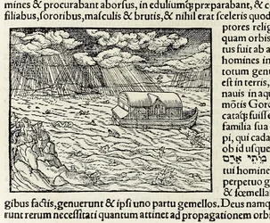 Noaks ark och syndafloden, från 1550 års upplaga av 