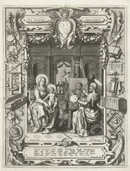 Vapensköld av Saint Luke-gillet med Saint Lukas målning Madonna och barn, 1620-21