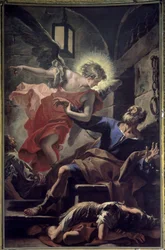 Sankt Peters befrielse - Sankt Peter frigiven från fängelset. Målning av Sebastiano Ricci