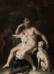 Diana och hennes hund, ca 1717-20 (olja på duk)