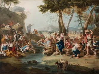 Moses slår klippan.