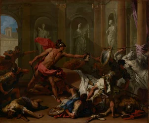Perseus konfronterar Phineus med Medusas huvud
