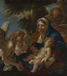 Den heliga familjen med änglar, ca. 1700.