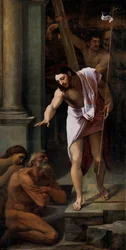 "" Christ aux limbes "" (Christ in Limbo) Peinture de Sebastiano del Piombo (1485-1547) 1516 Dim 226x114 cm Pradomuseet, Madrid