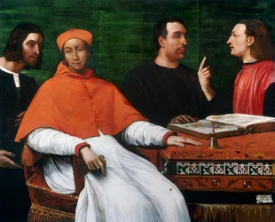 Kardinal Bandinello Sauli, hans sekreterare och två geografer, 1516.
