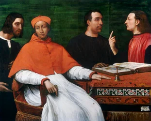 Kardinal Bandinello Sauli, hans sekreterare och två geografer, 1516