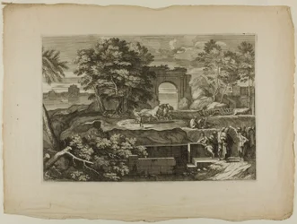 Kristus och hans lärjungar med en triumfbåge i fjärran