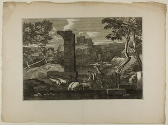 Landskap med en herde och hans flock
