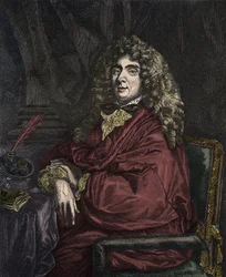 Porträtt av Jean-Baptiste Poquelin dit Moliere (Jean Baptiste Poquelin