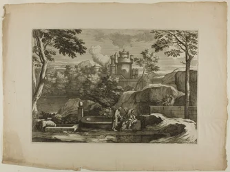 Utsikt över en stad (Kristus med den barmhärtige samariten vid brunnen)