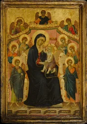 Madonna och barn med nio änglar, ca. 1315.