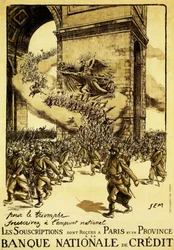 Politisk affisch. Frankrike. 1917. Teckna det nationella lånet i triumfens namn.