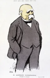 Porträtt av Georges Clémenceau - dess. av Sem (1863 - 1934), i "Fantasio" eller 1918-02-01, nr. 265