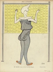 Louise Balthy, fransk skådespelerska, på Folies-Bergere, illustration för Le Rire