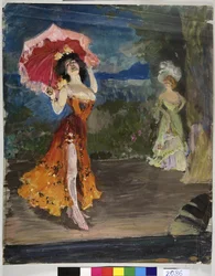 Dansare - Vinogradov, Sergei Arsenyevich (1869-1938) - Tidigt 1900-tal - Tempera på papper -