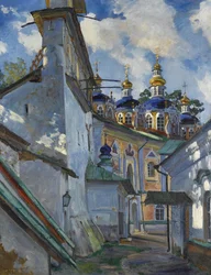Utsikt över Pskovo-Pechersky-klostret, 1928
