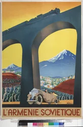 Sovjetiska Armenien (Affisch för Intourist-företaget) - Igumnov, Sergei Dmitrievich (1900-1942) - 1935 - Färglitografi - Ryska statsbiblioteket, Moskva
