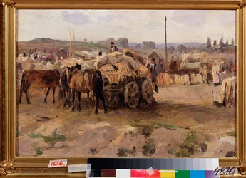 A Fair - Målning av Sergei Ivanovich Svetoslavsky (Svetoslavski) (1857-1931), olja på duk, rysk konst 1800-talet - Statens konstmuseum, Kharkov (kharkiv) (Ukraina)