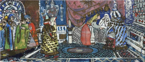 Illustration till sagan om tsaren Saltan av A. Pushkin