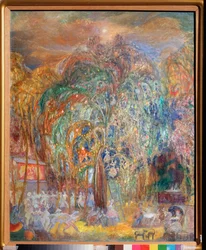 Night Fete (Night Fete) - Målning av Sergei Yurievich Sudeykin (Serge Soudeikine) (1882-1946), tempera på duk