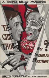 Affisch för The Chief Thing, pjäs av Nikolai Evreinov