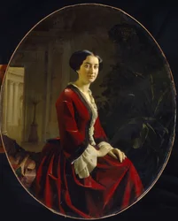 Porträtt av Tsountes Elizaveta Tskhristoforovna Abamelik-Lazareva, 1854