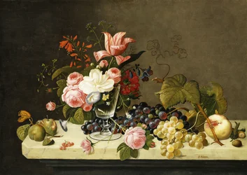Blommor och frukt,