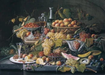 Stilleben: frukt, 1855.