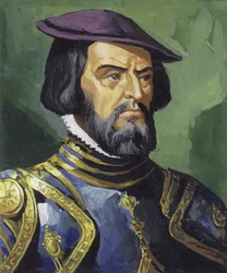 Hernando Cortes (gouache på papper)