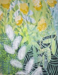 Gul blomsterträdgård