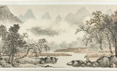 Moln över floden före regn 溪雲欲雨圖