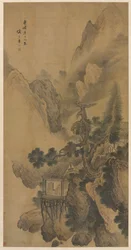 Lonely Retreat med utsikt över en dimmig dal, 1630.