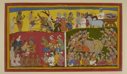 Vibhishana sörjer Ravana; Rama befaller att begravningsriterna och Vibhishanas kröning ska genomföras