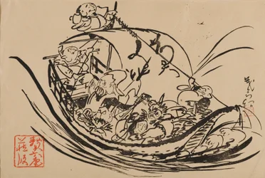 Träblocktryck - Takarabune, c1800-talet
