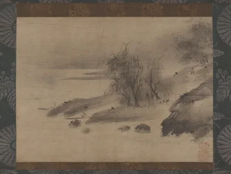 Ink Landscape Suiboku sansui zu, 1400-tidigt 1500-tal.