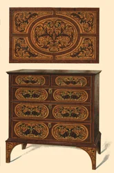 Byrå inlagd med intarsia, 1905