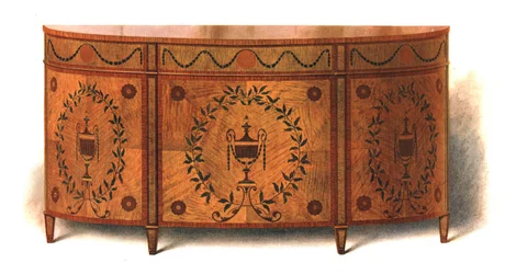 Kommode i satängträ, 1908.