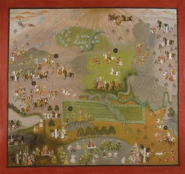 Maharana Jagat Singh Hawks för kranar, daterad 1744.