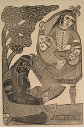 Krishna stryker Radhas fötter