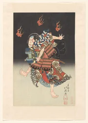 Nakamura Shikan II som de vos (kitsune) Genkurô i toneelstuk 