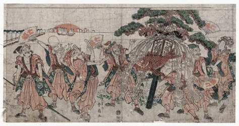 Seven Lucky Gods av Shunsen (Shunko II), Katsukawa (1762-1830)