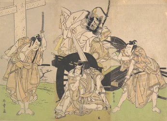 Kabuki ac och rs Yazo Ichikawa, Mihoemon Nakajima och Ichikawa Budozome är fantastiska. . . , 7:e delen, 1776.