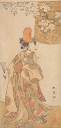 Segawa Tomi Saburo-medlem Tejiro f dotter Tokiji-medlem Hanagatami Kazori Eboshi, februari 1774.